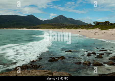 Strand Wineglass Bay, Freycinet NP, Tasmanien, Australien Stockfoto