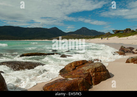 Strand Wineglass Bay, Freycinet NP, Tasmanien, Australien Stockfoto