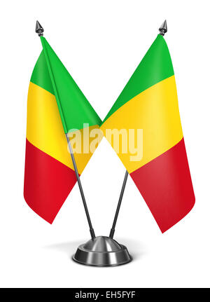 Mali - Miniatur Fahnen isolierten auf weißen Hintergrund. Stockfoto