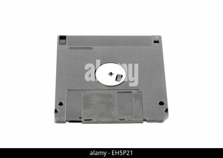 Schwarze Diskette isoliert auf weißem Hintergrund. Stockfoto