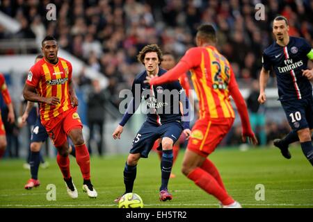 Paris, Frankreich. 7. März 2015. Französischen Liga 1 Fußball. Paris Saint-Germain im Vergleich zu FC Objektiv. Adrien Rabiot (Psg) PSG gewann das Spiel mit 4: 1. Bildnachweis: Aktion Plus Sport/Alamy Live-Nachrichten Stockfoto