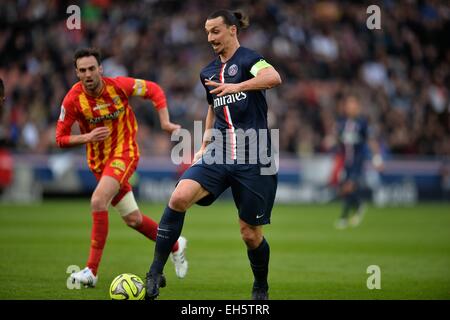 Paris, Frankreich. 7. März 2015. Französischen Liga 1 Fußball. Paris Saint-Germain im Vergleich zu FC Objektiv. Zlatan Ibrahimovic (Psg) PSG gewann das Spiel mit 4: 1. Bildnachweis: Aktion Plus Sport/Alamy Live-Nachrichten Stockfoto