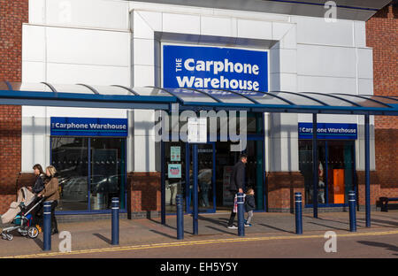 Ein Carphone Warehouse-Shop bei MIddlebrook Fachmarktzentrum in Horwich, Bolton Stockfoto