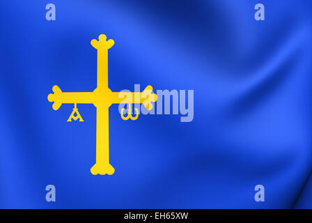 Fürstentum Asturien Flagge, Spanien. Hautnah. Stockfoto