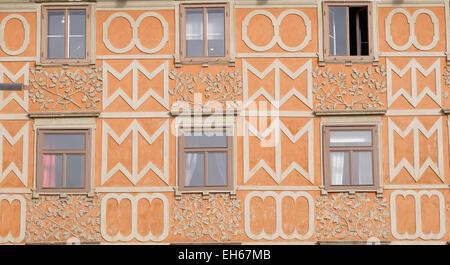 Architektur entlang am Hauptplatz wichtigsten quadratische Stadt Graz, Steiermark, Österreich am 10. Januar 2015. Stockfoto