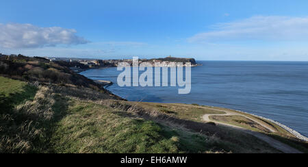 Scarborough Süden Bucht vom südlichen Ende Blick nach Norden. Stockfoto