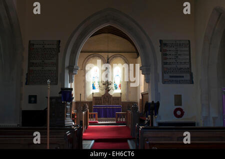 St. John the Baptist Church, Coln St. Aldwyns, Gloucestershire, England, Vereinigtes Königreich Stockfoto