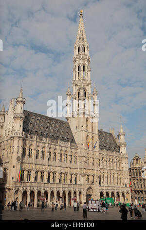 Das Hôtel de Ville de Bruxelles, Grand Place (Grote Markt), Brüssel, Belgien. Stockfoto