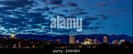 Salt Lake City Skyline mit Kapital Stockfoto