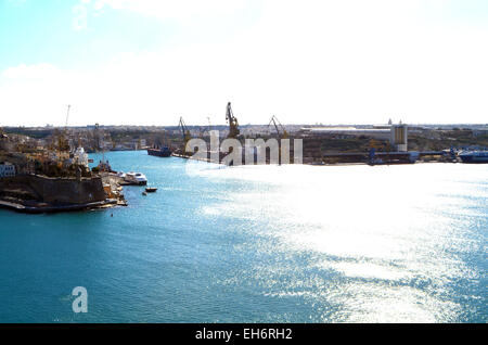 Malta, Valletta, A anzeigen, wenn die Grand Harbour in Valletta. Stockfoto