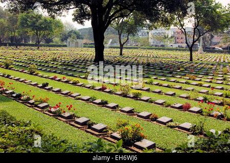 Friedhof der 2. Weltkrieg gefallene, Kanchanaburi, Thailand Stockfoto