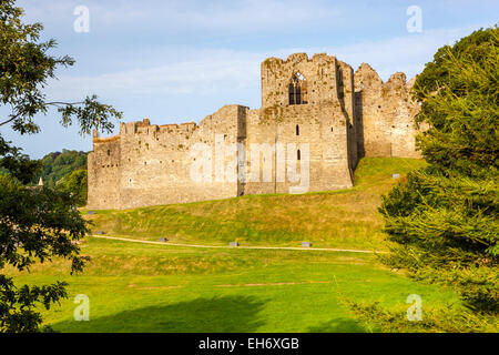 Überzeugender Burg (Castell Ystum Llwynarth), eine steinerne Burg von Norman, Mumbles, Swansea, Wales, Vereinigtes Königreich, Europa. Stockfoto