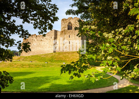 Überzeugender Burg (Castell Ystum Llwynarth), eine steinerne Burg von Norman, Mumbles, Swansea, Wales, Vereinigtes Königreich, Europa. Stockfoto