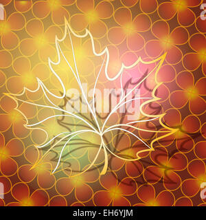 Abstrakte Darstellung der Maple Leaf aus Gold floral Hintergrund gemacht Stockfoto