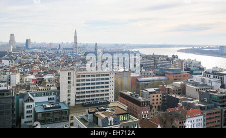 Blick auf das Zentrum von Antwerpen, zweite größte Stadt von Belgien Stockfoto