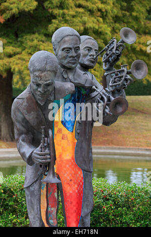 Buddy Bolden Statue von Kim Dummons, Louis Armstrong Park, New Orleans, Louisiana, USA Stockfoto