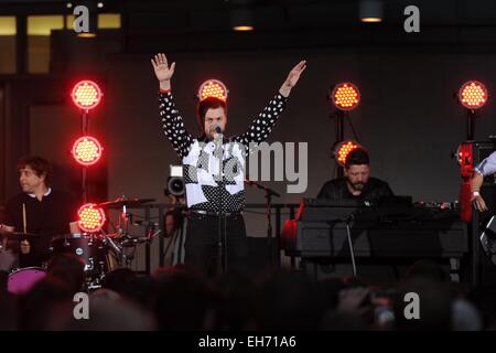 Kasabian auf The One Show auf BBC One mit: Tom Meighan Where: London, Vereinigtes Königreich bei: 03 Sep 2014 Stockfoto