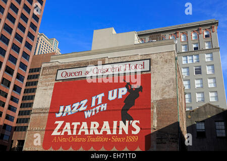 Wandbild auf Poydras Street, New Orleans, Louisiana, USA Stockfoto