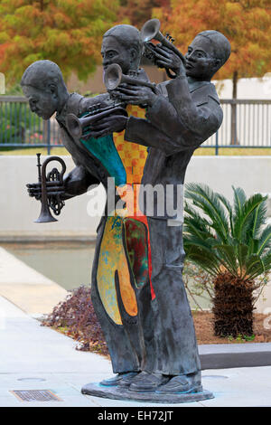 Buddy Bolden Statue von Kim Dummons, Louis Armstrong Park, New Orleans, Louisiana, USA Stockfoto