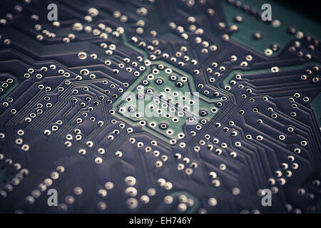 Horizontalen Schuss einer elektronischen Mikro-Schaltung. Stockfoto
