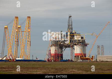 Bau des "Big Foot" Tiefsee Öl & Gas Bohren Plattform kurz vor der Fertigstellung. Stockfoto