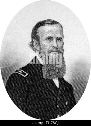 Kupferstich von Konteradmiral John Lorimer Worden US, der im amerikanischen Bürgerkrieg gedient. Stockfoto