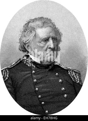 Gravur von Union Leutnant General Winfield Scott Stockfoto