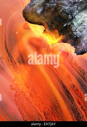 Meteor im Raum Stockfoto