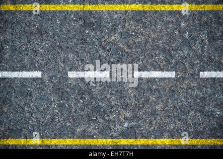 Asphalt-Linie gelb einer Straße Stockfoto