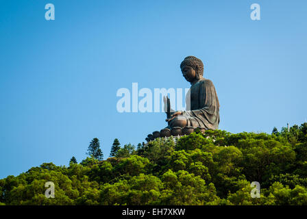 Tian Tan Buddha, die größte Bronze, sitzend, Outdoor-Buddha. Lantau Island, Hongkong Stockfoto