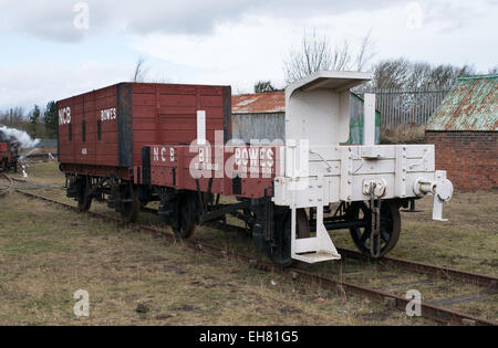 Eine NZB-Drift-Laufwagen, in Verbindung mit Seil Spedition, gesehen am Bowes Eisenbahn, Nord-Ost-England, UK Stockfoto