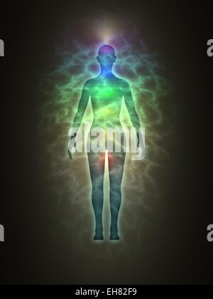 Menschliche Aura und heilende Energie Stockfoto