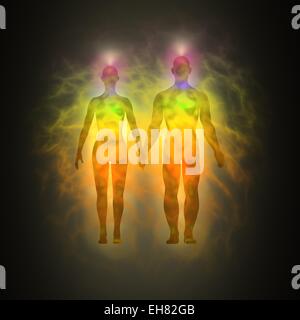 Menschliche Energiekörper, Aura, Chakra, Energie Stockfoto