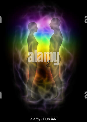 Menschlichen Aura, heilende Energie - silhouette Stockfoto