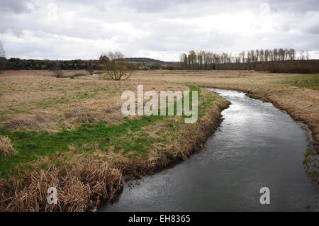 Der Fluss Glaven in Wiveton, North Norfolk Blick stromaufwärts von Wiveton Brücke. . Stockfoto