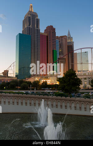 New York Wolkenkratzer Kopien in Las Vegas Stockfoto