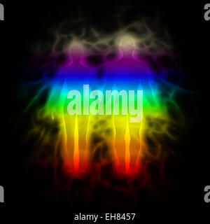 Regenbogen-Silhouette der Frau und Mann mit aura Stockfoto