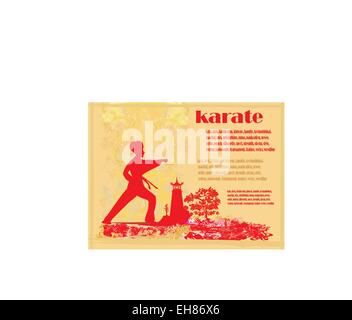 Karate-Grunge-Karte Stock Vektor