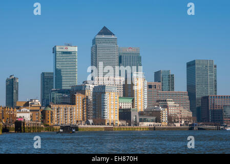 Blick auf die Türme der Docklands von Limehouse. Stockfoto