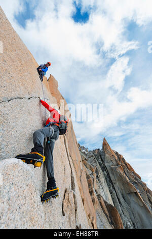 Cosmique Arete auf Aiguille du Midi, Chamonix, Rhône-Alpes, Haute Savoie, Frankreich, Europa Stockfoto