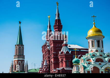 Staatliche historische Museum, Roter Platz, Moskau, Russland Stockfoto