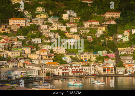 Blick über St. Georges, Hauptstadt von Grenada, Windward-Inseln, West Indies, Karibik, Mittelamerika Stockfoto