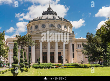 Bukarest, Rumänien, Europa - des rumänischen Athenaeum (Ateneul Roman), eine berühmte Konzerthalle in der Innenstadt Stockfoto