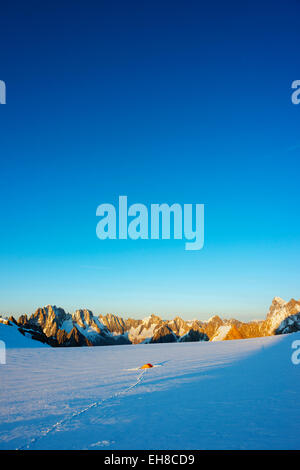 Europa, Frankreich, Haute Savoie, Rhône-Alpen, Chamonix, Col du Midi am Mont Blanc Stockfoto