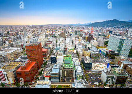 Sapporo, Japan zentrale Gemeinde Stadtbild von oben gesehen. Stockfoto