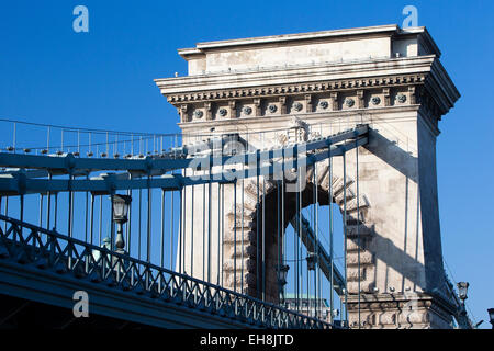 Bogen der Kettenbrücke, Budapest, Ungarn Stockfoto