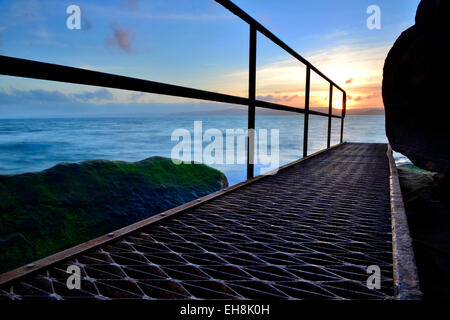 Exmouth Meer Sonnenuntergang von Orcombe Punkt - Devon Stockfoto