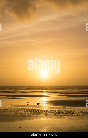 Blackpool, UK. 9. März 2015. UK-Wetter: Wetter-News, einen fantastischen Sonnenuntergang zu Ende-Tag in Blackpool, Lancashire. Bildnachweis: Gary Telford/Alamy live-Nachrichten Stockfoto