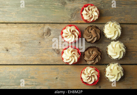 Verschiedene Cupcakes mit Platz für text Stockfoto