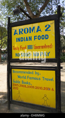 Restaurant Werbung Bagan Myanmar Stockfoto